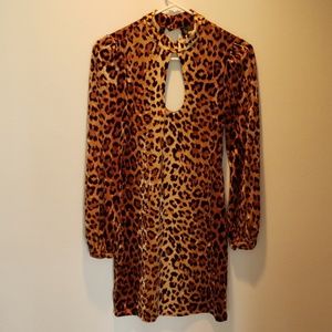 Velvet leopard print dress